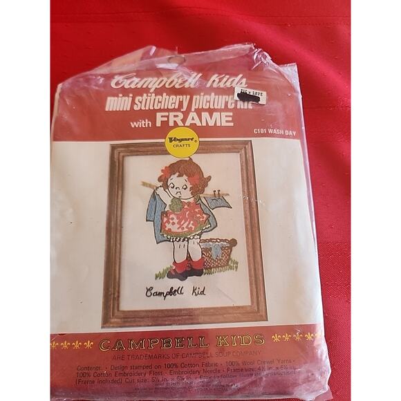 Campbell's Soup Kids C101 Wash Day Mini Stitchery Embroidery Picture Kit - Picture 2 of 5